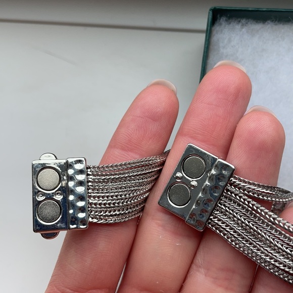 Silver Metal Monogram T Multi-Strand Chain Bracelet - Picture 7 of 7